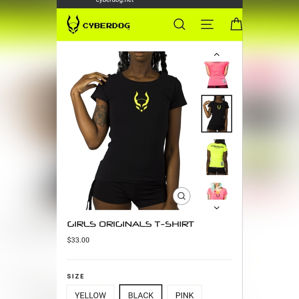 Cyberdog Originals Tee NWT. Size Girl Large. Youth Large Or Adult Womens XS/S